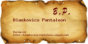 Blaskovics Pantaleon névjegykártya